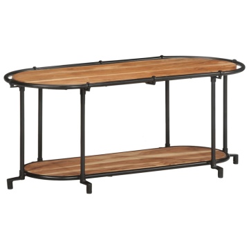 Dulap TV, 100x42x40 cm, lemn masiv de acacia - Img 3