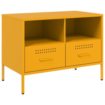 Dulap TV, 2 buc., galben muștar 68x39x50,5 cm oțel laminat rece - Img 5
