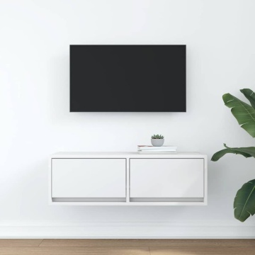 Dulap TV alb 80x31x25,5 cm lemn prelucrat - Img 3