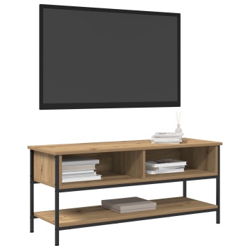 Dulap TV Artisan Stejar 100x35x45 cm Lemn compozit și Oțel - Img 3