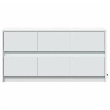 Dulap TV cu LED, alb, 100x34x50 cm, lemn prelucrat - Img 5