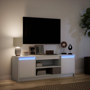 Dulap TV cu LED, alb, 139,5x34x50 cm, lemn prelucrat - Img 8