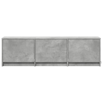 Dulap TV cu LED, gri beton, 140x34x40 cm, lemn prelucrat - Img 5