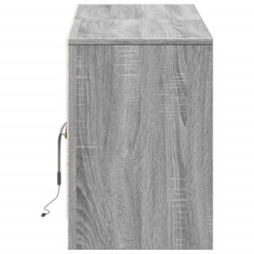 Dulap TV cu LED, gri sonoma, 139,5x34x50 cm, lemn prelucrat - Img 6