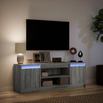Dulap TV cu LED, gri sonoma, 139,5x34x50 cm, lemn prelucrat - Img 8