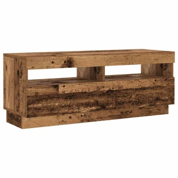 Dulap TV cu lumini LED lemn vechi 100x35x40 cm lemn prelucrat - Img 5