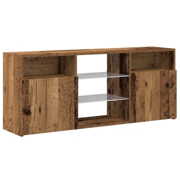 Dulap TV cu lumini LED lemn vechi 120x30x50 cm lemn prelucrat - Img 5