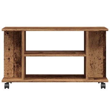 Dulap TV cu roți, lemn vechi, 80x40x45 cm, lemn prelucrat - Img 4