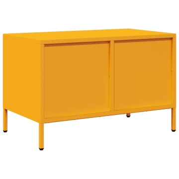 Dulap TV, galben muștar, 68x39x43,5 cm, oțel laminat la rece - Img 6