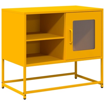 Dulap TV, galben muștar, 68x39x60,5 cm, oțel - Img 2
