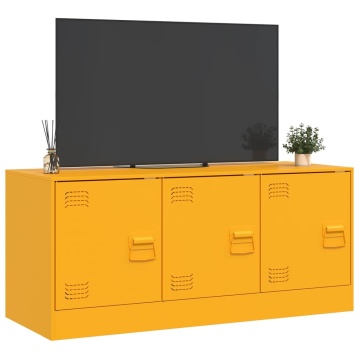 Dulap TV, galben muștar, 99x39x44 cm, oțel - Img 8