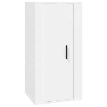 Dulap TV montat pe perete, alb, 40x34,5x80 cm - Img 2