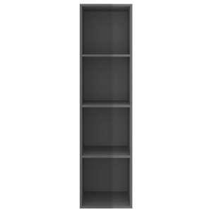 Dulap TV montat pe perete, gri extralucios, 37x37x142,5 cm, PAL - Img 6