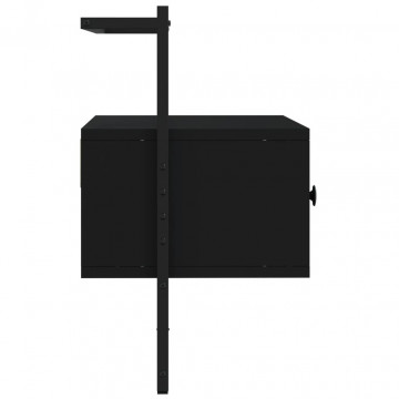 Dulap TV montat pe perete, negru, 60,5x30x51 cm, lemn prelucrat - Img 4