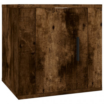 Dulap TV montat pe perete, stejar fumuriu, 40x34,5x40 cm - Img 2