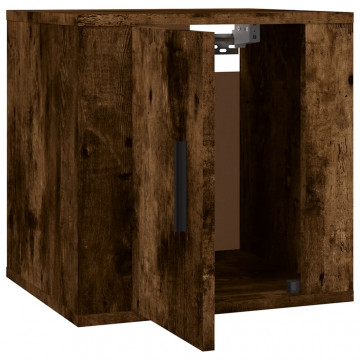 Dulap TV montat pe perete, stejar fumuriu, 40x34,5x40 cm - Img 6