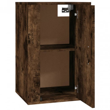 Dulap TV montat pe perete, stejar fumuriu, 40x34,5x60 cm - Img 6