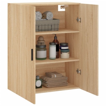 Dulap TV montat pe perete, stejar sonoma, 69,5x34x90 cm - Img 8
