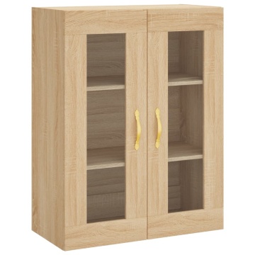 Dulap TV montat pe perete, stejar sonoma, 69,5x34x90 cm - Img 2