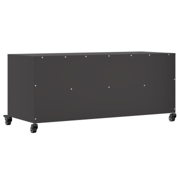 Dulap TV, negru, 100,5x39x43,5 cm, oțel laminat la rece - Img 7