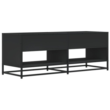 Dulap TV, negru, 120,5x40x46 cm, lemn prelucrat și metal - Img 5