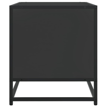 Dulap TV, negru, 120,5x40x46 cm, lemn prelucrat și metal - Img 8