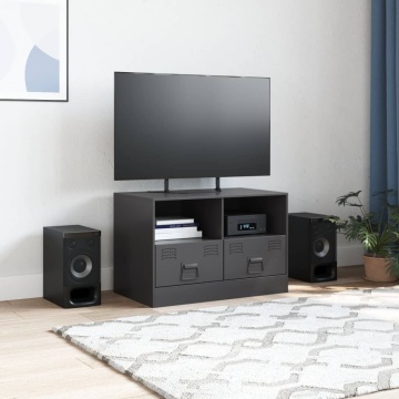 Dulap TV, negru, 67x39x44 cm, oțel - Img 3