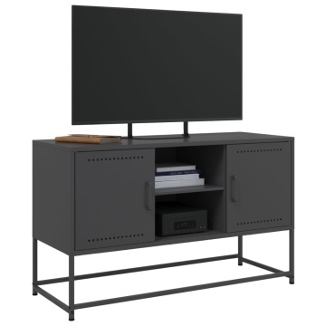 Dulap TV, negru, 68,5x39x60,5 cm, oțel - Img 4