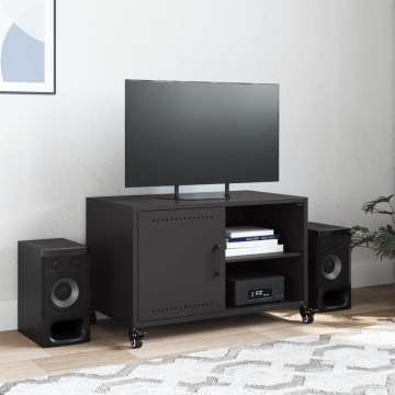 Dulap TV, negru, 68x39x43,5 cm, oțel laminat la rece - Img 3