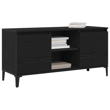 Dulap TV Negru Stejar 102x35x50 cm Lemn Prelucrat - Img 3