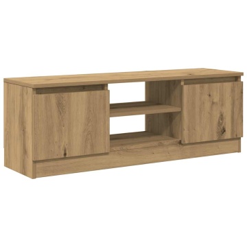 Dulap TV, stejar artizanal, 102x30x36 cm, lemn prelucrat - Img 2