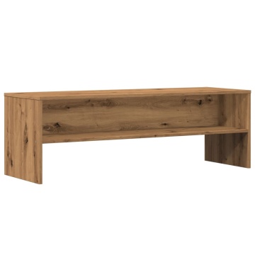 Dulap TV, stejar artizanal, 120x40x40 cm, lemn prelucrat - Img 2