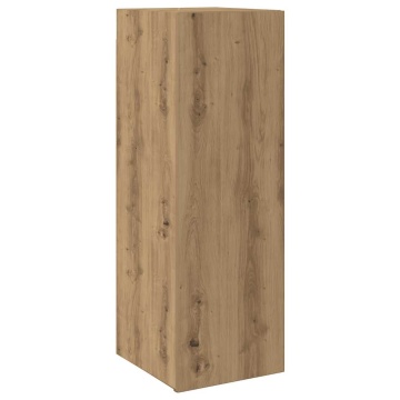 Dulap TV, stejar artizanal, 30,5x30x90 cm, lemn prelucrat - Img 2