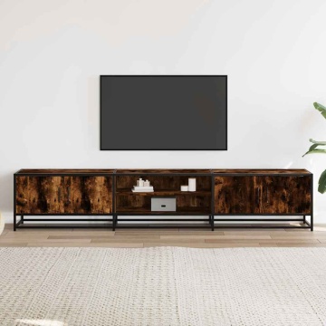 Dulap TV, stejar fumuriu, 210x35x41 cm, lemn prelucrat - Img 3