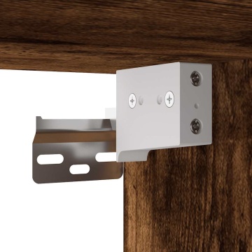 Dulap TV stejar fumuriu, 60x31x39,5 cm, lemn prelucrat și metal - Img 7