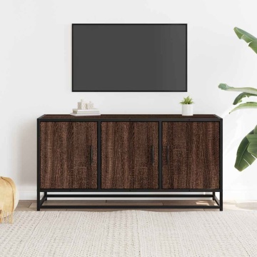 Dulap TV stejar maro, 100x35x50 cm lemn prelucrat și metal - Img 3