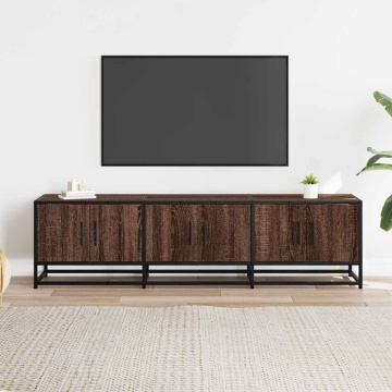 Dulap TV, stejar maro, 150x35x41 cm, lemn prelucrat și metal - Img 3