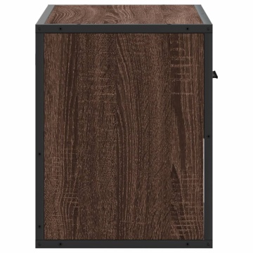Dulap TV, stejar maro, 60x31x39,5 cm, lemn prelucrat și metal - Img 8