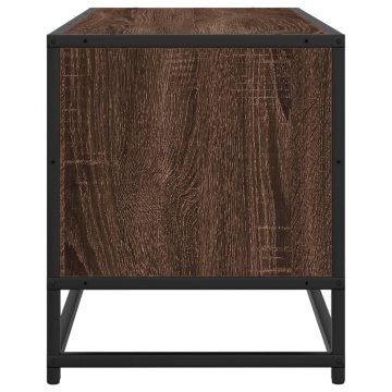 Dulap TV, stejar maro, 80x34,5x40 cm, lemn prelucrat și metal - Img 8