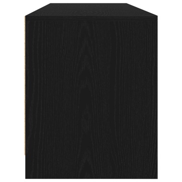 Dulap TV Stejar Negru 188,5x41x50 cm Lemn prelucrat - Img 6