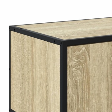 Dulap TV, stejar sonoma, 100x35x41 cm, lemn prelucrat și metal - Img 7