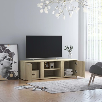 Dulap TV, stejar Sonoma, 120 x 34 x 37 cm, lemn prelucrat - Img 4