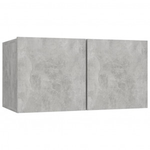 Dulap TV suspendat, gri beton, 60x30x30 cm - Img 2