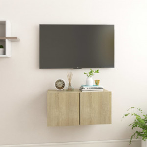 Dulap TV suspendat, stejar sonoma, 60x30x30 cm - Img 1