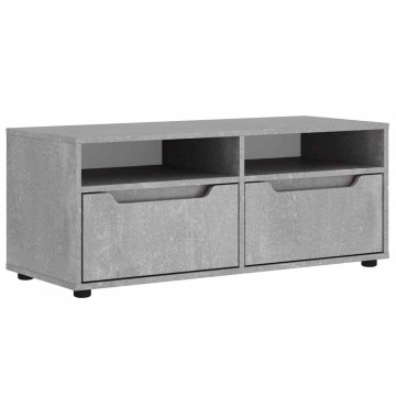 Dulap TV VISNES Beton Gri 100x40x38 cm Lemn prelucrat - Img 2