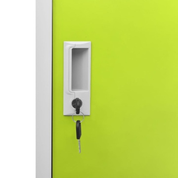 Dulap vestiar, gri deschis și verde, 90x45x92,5 cm, oțel - Img 5