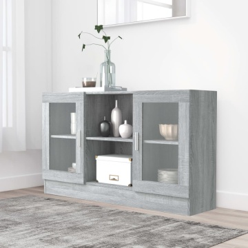 Dulap vitrină, gri sonoma, 120x30,5x70 cm, lemn prelucrat - Img 1