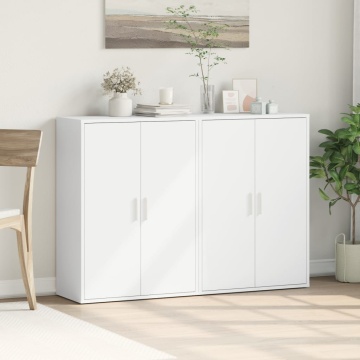 Dulapuri, 2 buc., alb, 60x31x84 cm, lemn prelucrat - Img 3