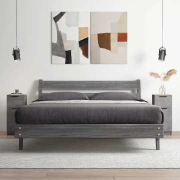 Dulapuri, 2 buc., gri beton, 30x30x70 cm, lemn compozit - Img 3