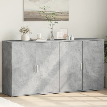 Dulapuri, 2 buc., gri beton, 79x38x80 cm, lemn prelucrat - Img 1
